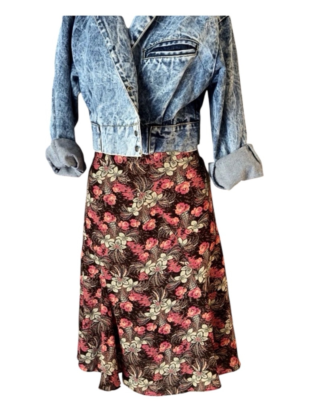 Y2K asymmetrical skirt Floral Size 16‎ Asymmetrical Nicole Miller summer floral